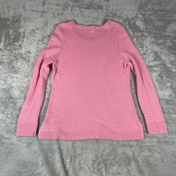 Talbots Sweater Womens‎ XL Pink Lambswool Blend Open Knit Long Sleeve - Picture 7 of 7